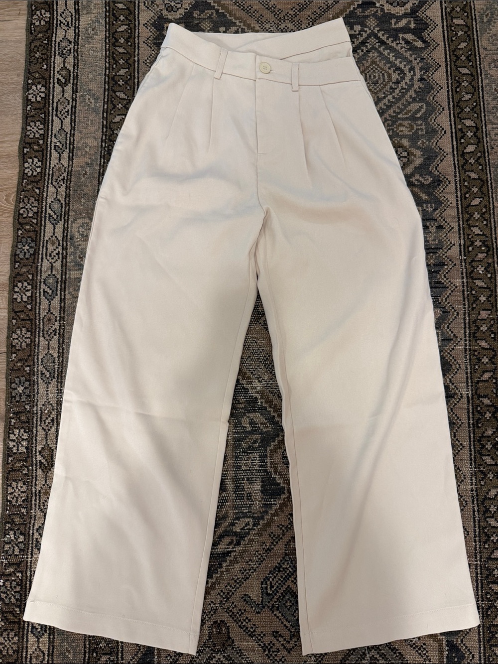 Commense Asymmetric Baggy Trousers - Cream